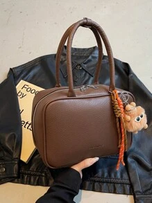 Hand Carrying Retro Fashion Bowling Bag Women 2024 Autumn Winter New Simple Versatile Handbag Luxury Small Square Bag
