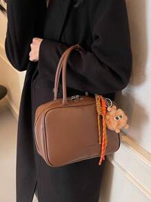 Hand Carrying Retro Fashion Bowling Bag Women 2024 Autumn Winter New Simple Versatile Handbag Luxury Small Square Bag