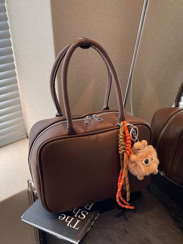 Hand Carrying Retro Fashion Bowling Bag Women 2024 Autumn Winter New Simple Versatile Handbag Luxury Small Square Bag