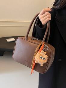 Hand Carrying Retro Fashion Bowling Bag Women 2024 Autumn Winter New Simple Versatile Handbag Luxury Small Square Bag
