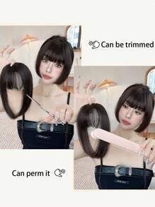 公主风宽边直刘海分层夹式接发假发爪夹发夹，学习用品，发饰 - 彩色 - 查看 6