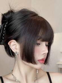 公主风宽边直刘海分层夹式接发假发爪夹发夹，学习用品，发饰 - 彩色 - 查看 4