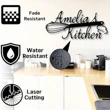 Kitchen Customizable Metal Wall Art Sign - Artistic Farmhouse Kitchen Decoration, Personalized Home Theme, Reusable And Removable, Asymmetrical Shape, Metal Surface Recommended, Valentine's Day, Valentine's Day Decoration, Decorative Fashion, High Quality, Stylish, Exquisite Customization