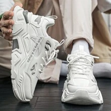Zapatillas casuales de hombre con suela gruesa y plataforma retro, zapatos de moda versátiles y de tendencia, adecuados para todas las estaciones
