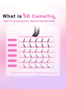 60pcs C-Curl 5D Glue-Free Reusable Lashes, W-Shape, 11-12mm, Thick & Fluffy, Self-Adhesive Eyelash Extension Kit, Soft & Lightweight, DIY Lashes, Gift For Women & Girls - C - View 3