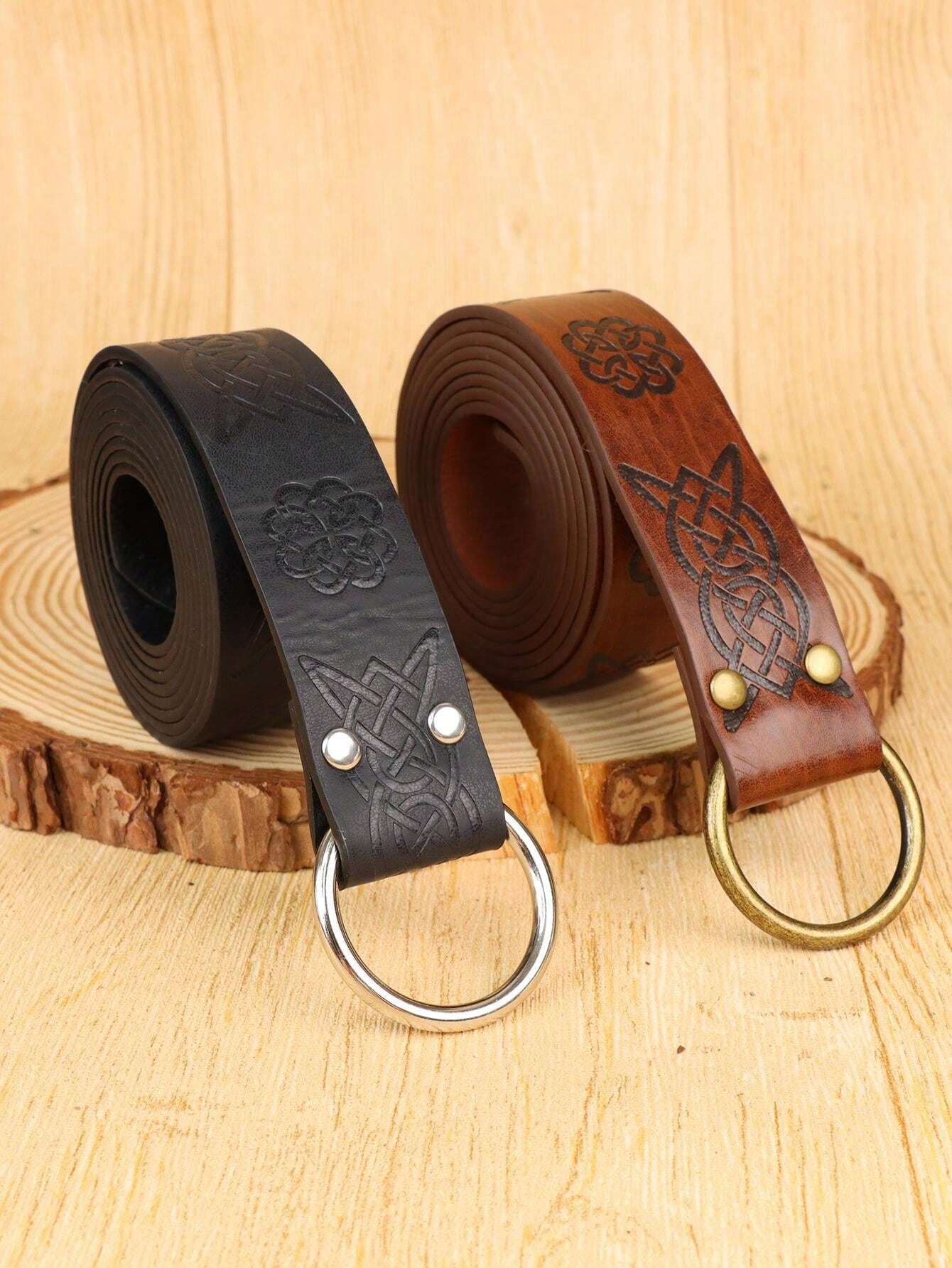 Viking Renaissance Belt Celtic Belt Men's Leather Medieval Waistband