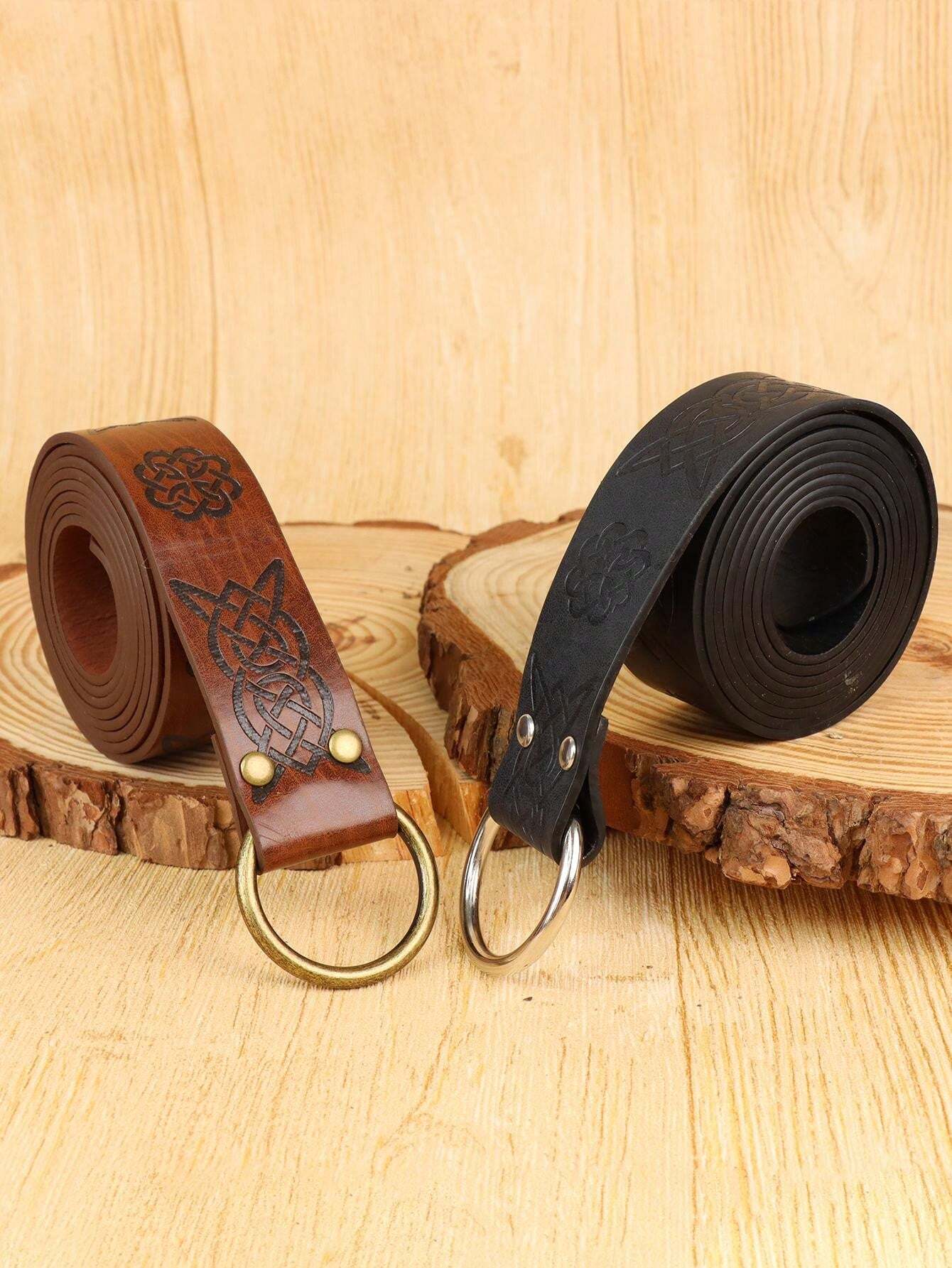 Viking Renaissance Belt Celtic Belt Men's Leather Medieval Waistband