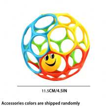 Soft Baby Rattle Grab Ball With Bell, Early Education Sensory Toy (Random Color) - Multicolor - View 15