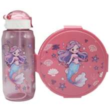 Baby Food Container Meal Kit With Divider And Plastic Cutlery - Hoa hồng nàng tiên cá - Xem 2