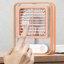 Mini Air Conditioner Cooler Fan Humidifier Portable Usb With Led - 藍色的 - 查看 5