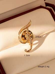1pc-26pcs Alphabet Shaped Alloy & Rhinestone Brooch Pin For Clothes & Accessories, Fashionable & Versatile Collar Pin,Bag Accessories Gifts For Women - Gold - View 32