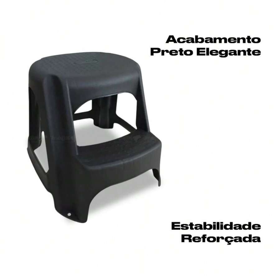 PLASTIC STOOL WITH BLACK STEP 53X48X41CM - màu đen - Xem 1