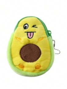 卡通牛油果零钱包，儿童可爱毛绒背包挂件 - 彩色 - 查看 9