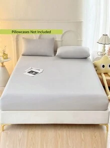 1pc New Baby Room, Nanny Room, Student Dorm, Bunk Bed, Nursery, Children's Room Bedding Set, Toddler Nap, Preschool Kids, Infant Crib Sheets, Solid Color No-Print Style, Soft & Skin-Friendly , Anti-Static, Fade-Resistant, Antibacterial, Warm And Thick, Suitable For Bedroom, Guest Room - Gentleman Gray - View 1