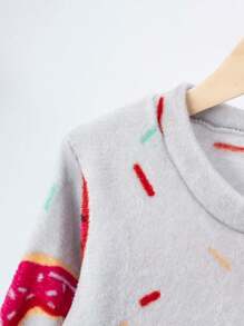 2pcs/Set Young Girl Flannel Pajamas Suit With Warm Lining, Autumn/Winter Children Thicken Homewear Thermal Underwear Set