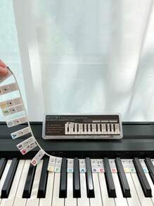 88-Key Piano Keyboard Notes Labeled For Beginners - White Cardboard, Reusable, Marking Musical Score Accessories, Quick Learning Tools With Double Stick Display For Music Lessons, Music Teaching And Classroom Accessories, Instructional Supplies - 1PC - View 2