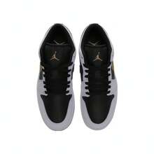 男款 Air Jordan 1 低帮篮球鞋，款式 553558-152 - 黑與白 - 查看 6