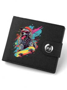 1 chiếc ví ngắn họa tiết chó cổ điển, ví gấp đôi họa tiết động vật thời trang, ví ngắn thường ngày cho doanh nhân có khe cắm thẻ, quà tặng sáng tạo, thích hợp sử dụng hàng ngày - Nhiều màu - Xem 11