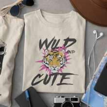 luvize Kit - 2 Printed Women's T-Shirts, Basic, Slim, 100% Cotton, Super Comfortable, Premium Fabric - Màu be - Xem 4