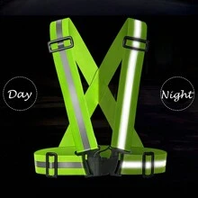 1pc Night Reflective Running Vest, Sport Gym Jacket, Fluorescent Adjustable Elastic Reflective Strap For Night Activities Cycling Running