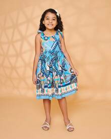 Mundo Coala Vestido Infantil Azul Tucanos - Mundo Coala