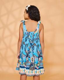 Mundo Coala Vestido Infantil Azul Tucanos - Mundo Coala