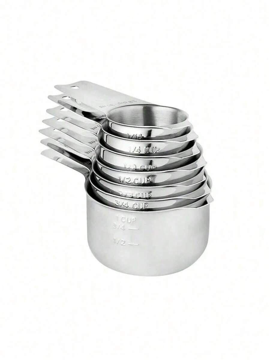 Measuring Cups And Spoons Set Of 14, Stainless Steel 7 Measuring Cups