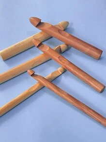 Gancho de ganchillo de bambú de tamaño grande / Gancho de ganchillo de barra de hielo grueso / Gancho de ganchillo de bambú con forma de cola de gato / Gancho de ganchillo para lana de cama para gatos / Gancho de ganchillo para lana súper gruesa de Islandia, 15mm/20mm/25mm - Multicolor - Ver 1