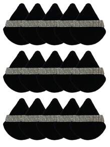 24pcs/15pcs/8pcs/3pcs Flocked Triangle Makeup Sponges, Soft & Fluffy Texture, Suitable For Face & Body Powder Puff, Mixed Set Makeup Beauty Tools,Giveaways,Travel,Cheap Stuff,Travel Essential - Black - View 9