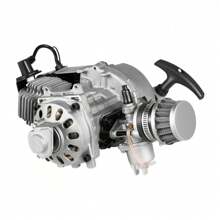 SHZICMY 2 Stroke Pull Start Engine Motor Kit 49cc Equipped With 0.32gal Large-Capacity Fuel Tank For Mini Pocket Dirt Bike Scooter ATV Single Cylinder, Air-Cooling Easy To Operate - Silver - View 1