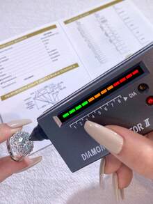 1 件满天星圆形戒指设计 D 色 5 克拉莫桑石钻石结婚戒指，S925 纯银戒指，适合订婚、妻子、女朋友、生日礼物、周年纪念礼物新娘精美珠宝 - 銀色 - 查看 5