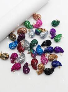 1 套别致渐变色水滴玻璃水钻奢华耳钉适合女士日常佩戴 - 水滴 - 查看 4