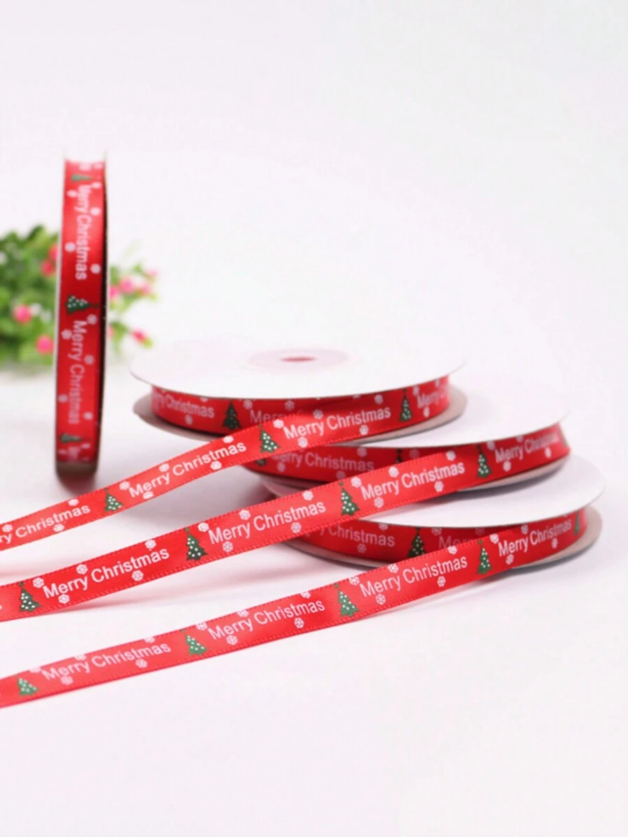 Ruy băng satin đỏ Ruy băng gói quà cây thông Noel, Halloween, Trang trí Halloween - Nhiều màu - Xem 1