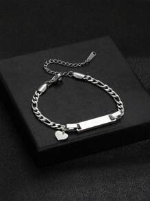 1 件时尚不锈钢长链皇冠蝴蝶五角星吊坠手链青少年个性化手链 - 彩色 - 查看 9