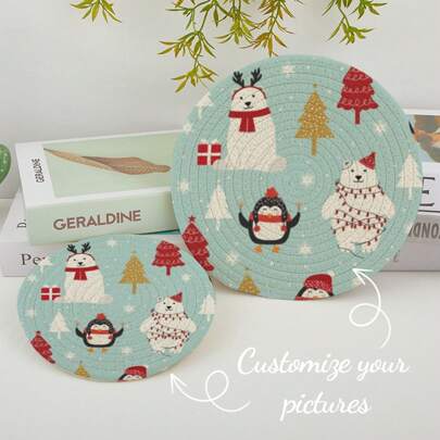 Custom Designed Creative Pot Pads, Cartoon Style Pot Pads, Minimalist Pot Pads, Retro Pot Pads, Non-Slip Pot Pads, Heat-Resistant Pot Pads, Multipurpose Pot Pads, Heat Insulation Pot Pads, DIY Pot Pads, Text Printed Pot Pads, Customized Image Pot Pads, Logo Customized Pot Pads, Round Pot Pads, Kitchen Heat Insulation Mats, Dining Table Heat Insulation Mats