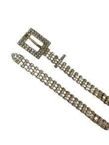 Women's Thin Shiny Rhinestone Chain Belt BBH-T83/T85 - BBH-T83 金 - 查看 2