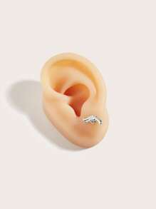 1pc Unique Titanium Steel Pistol Shape Earrings, Suitable For Women Daily Wear