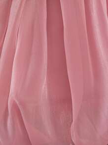 女婴花卉薄纱可爱生日公主裙，适合花童、婚礼、派对、外出等场合，不含头饰 - 藕粉色 - 查看 8