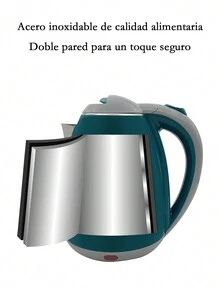 Tetera electrica, Hervidor de Agua Eléctrico, Tetera Eléctrica, Jarra Inalámbrica, 2 Litros, 1000 W, Acero Inoxidable, Resistente, Hierve agua en minutos, Base removible, - Azul - Ver 8