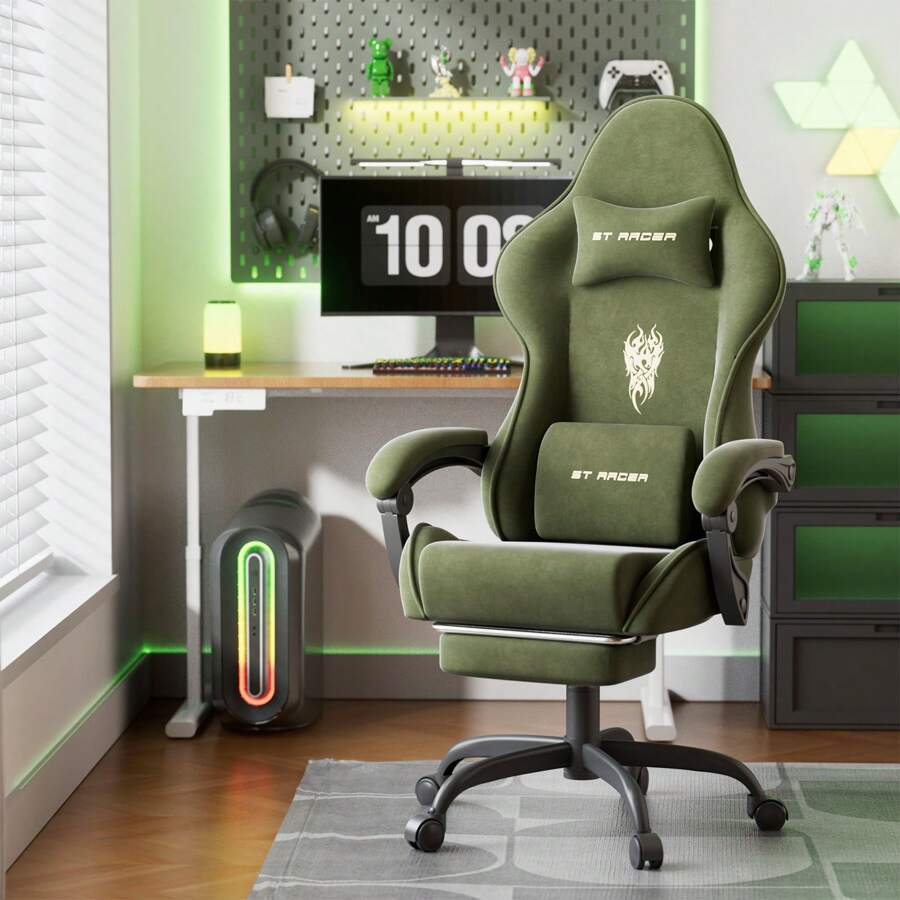 SOONTRANS High Back Gaming Chair, Ergonomic Gamer Chair For Adult - Green - View 1