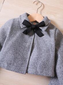 2 件套年轻女孩短款夹克和毛衣连衣裙搭配蝴蝶结贝雷帽秋冬季