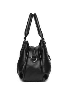 KAIDIFEINIROO 奢华设计师女士手提包 女士高品质真皮单肩包 2024 女士斜挎包 钱包和手提包 - 黑色 - 查看 9