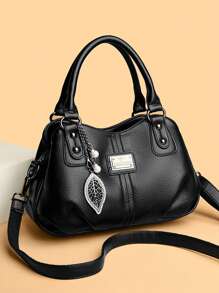 KAIDIFEINIROO 奢华设计师女士手提包 女士高品质真皮单肩包 2024 女士斜挎包 钱包和手提包 - 黑色 - 查看 6