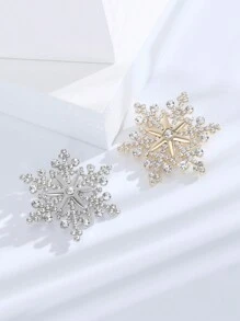 Christmas Rhinestone Snowflake Brooches For Women Unisex Beautiful Pins Multi-Color Available Casual Party Accessories Gifts