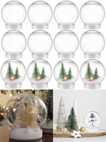 10 件/5 件 DIY 雪球水球套装 - 透明塑料带旋转盖 | 非常适合 DIY 工艺品和圣诞节、婚礼、生日、派对装饰用品 - 無色 - 查看 1