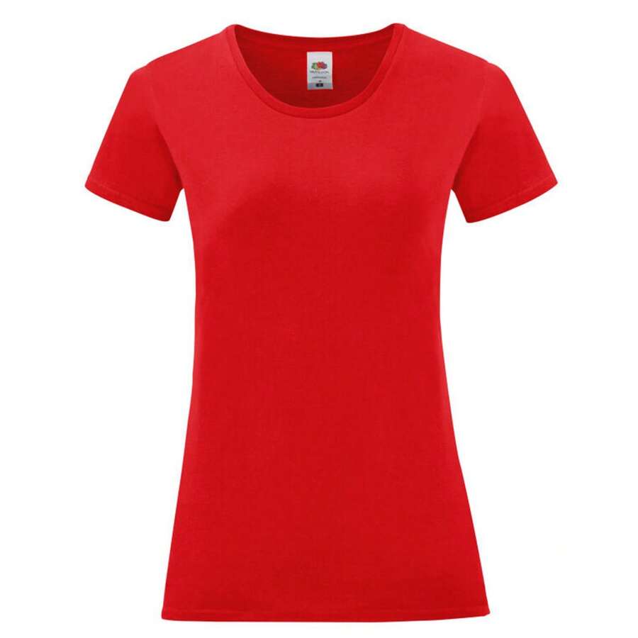 Fruit of the Loom Girls Iconic 150 T-Shirt (Red) - Red - View 1