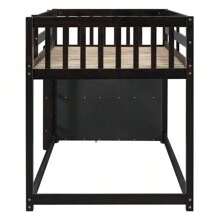 MERAX Twin Over Twin Bunk Bed With 4 Drawers And 3 Shelves - Espresso - View 8