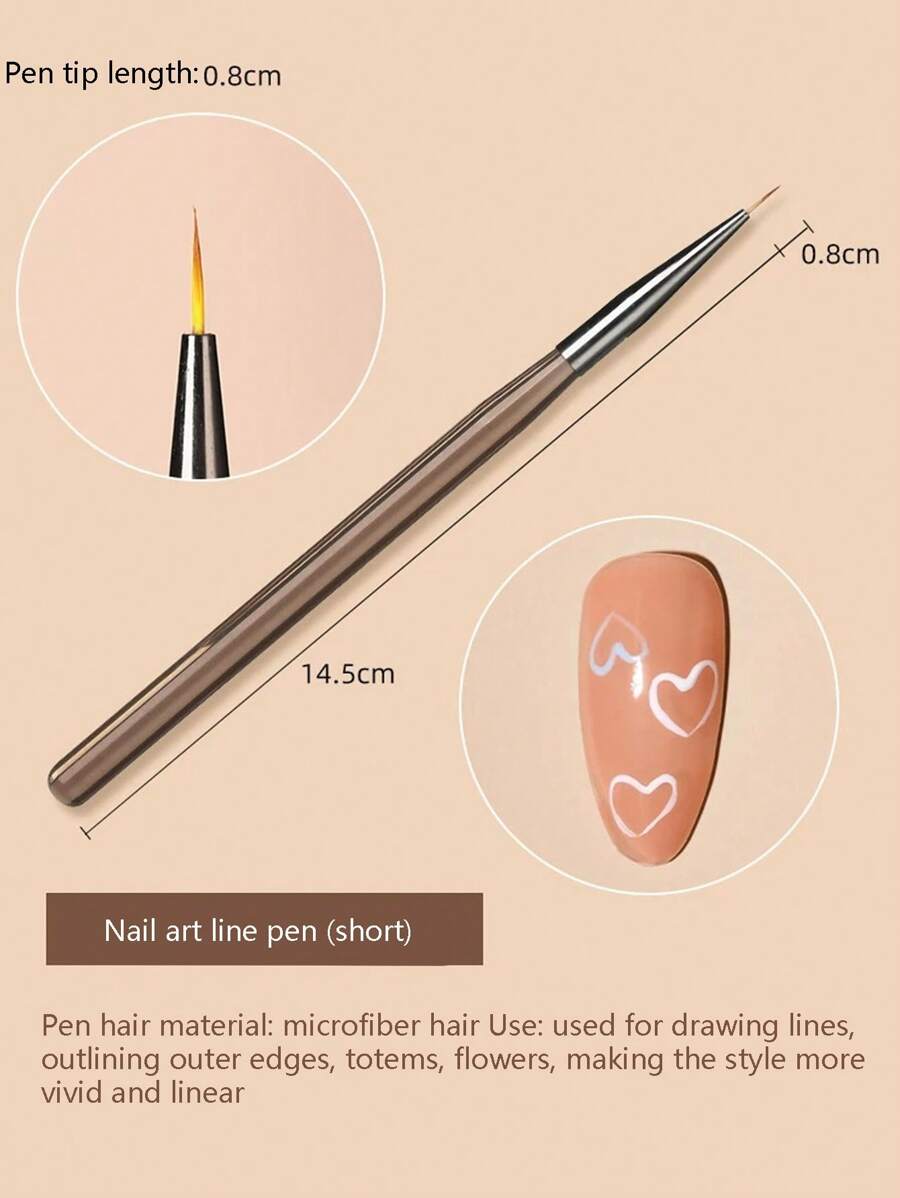 Manicure Special Brush 9Piece Set Painting Line Pen Light Therapy