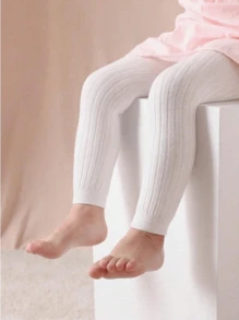 1 件儿童罗纹短款纯色紧身裤，适合 0-8 岁幼儿的弹力紧身裤，多色可选，春/秋 - 白色 - 查看 8
