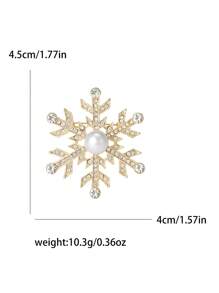 Christmas Rhinestone Snowflake Brooches For Women Unisex Beautiful Pins Multi-Color Available Casual Party Accessories Gifts